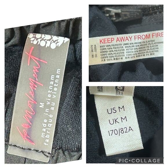 FP Movement Black Morning To Midnight Pants M Zippered Pants Velvety Pull On - Picture 8 of 9